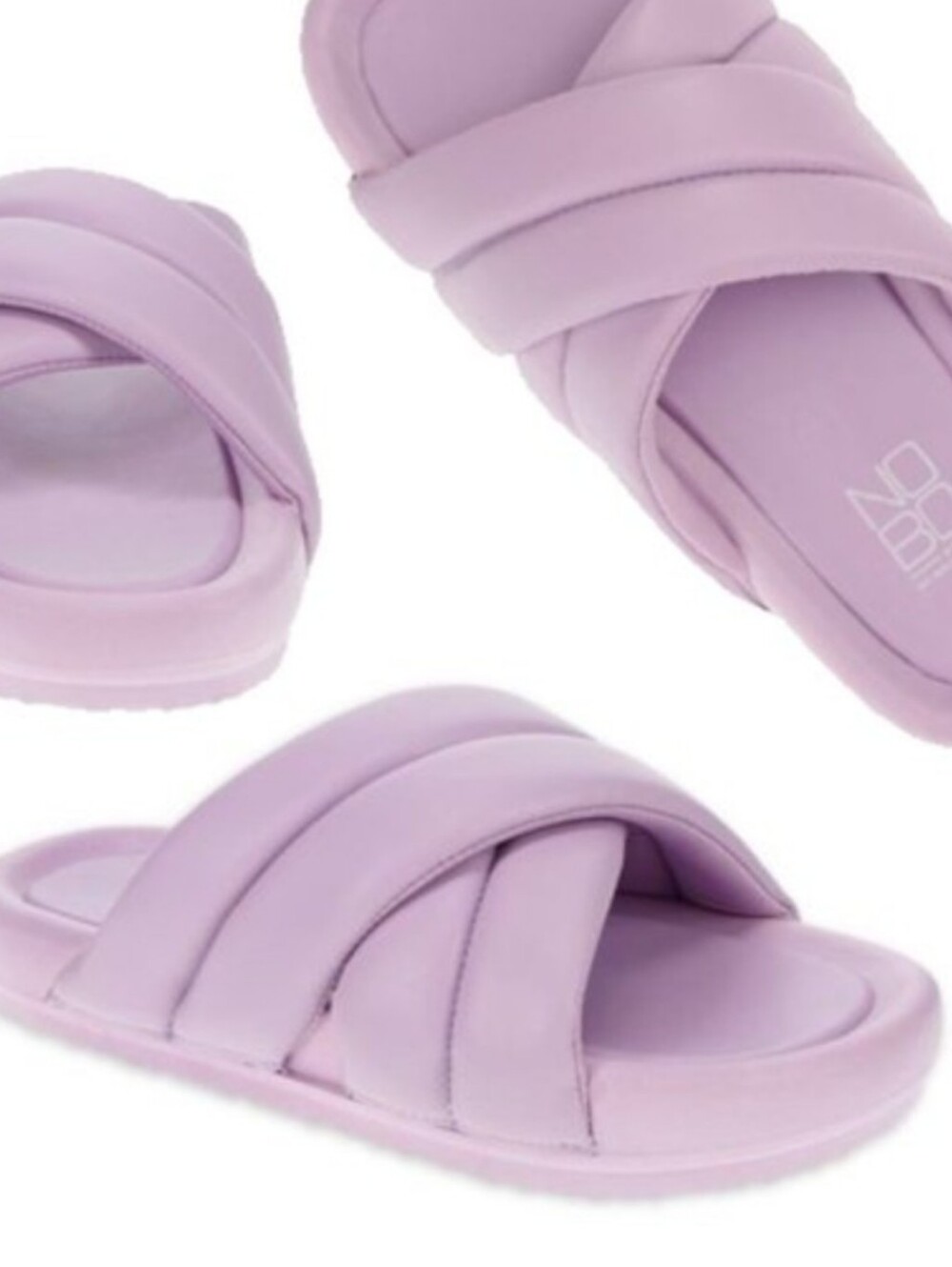 No Boundaries Lavender Puff Crossband Slide Sandals/Slippers size 9